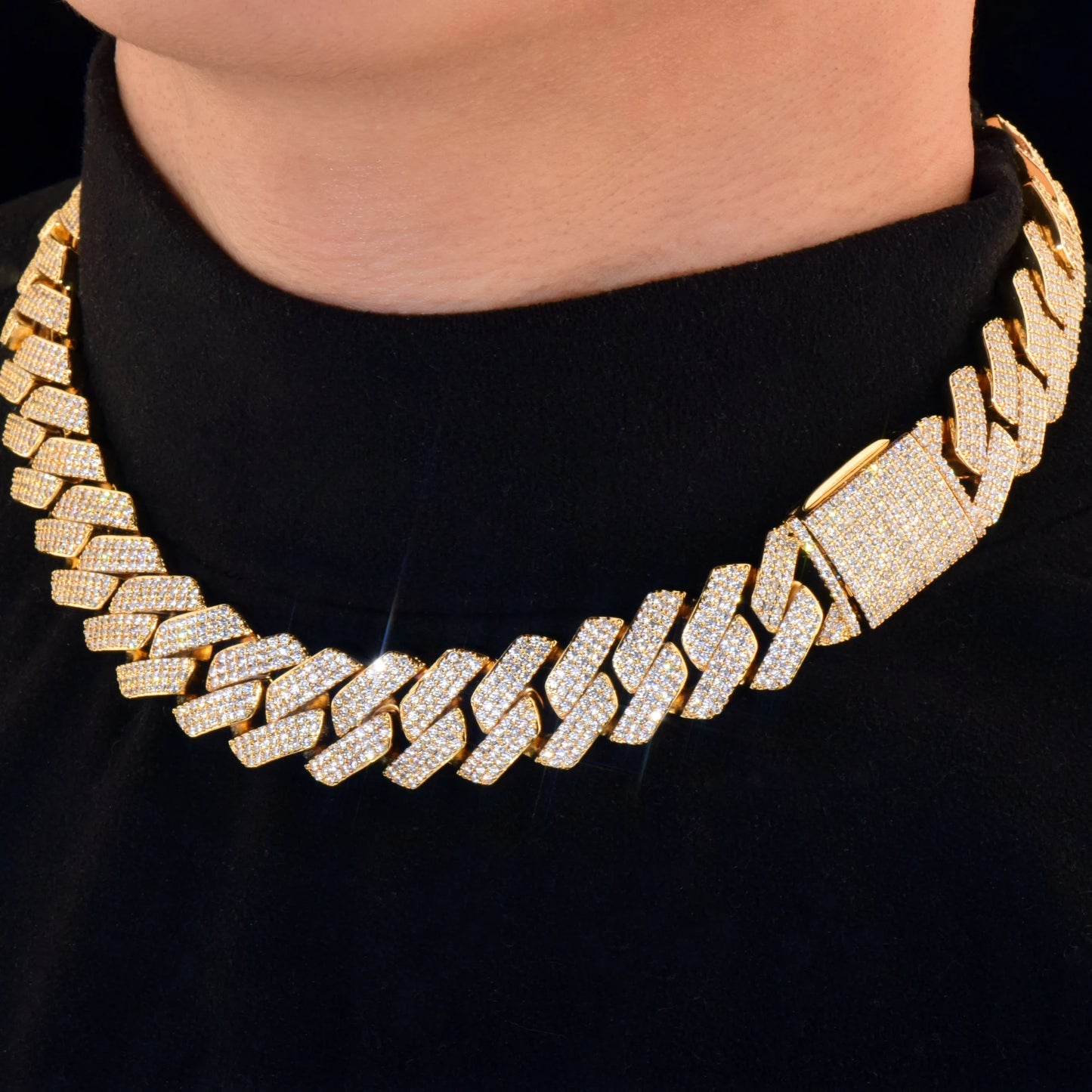 20mm 3-Row Full Pave Miami Cuban Link