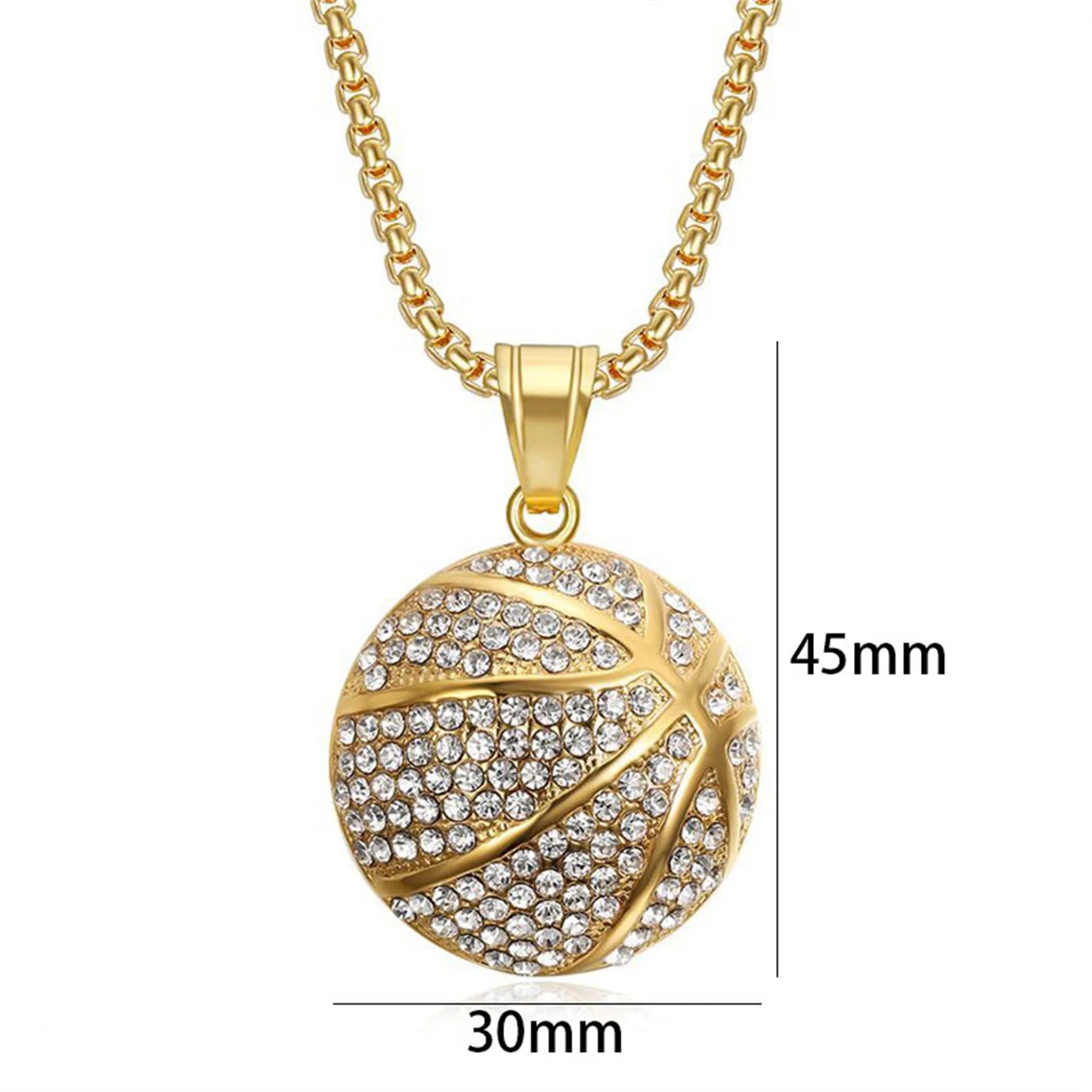 Paved Gold Basketball Charm