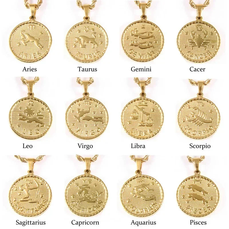 Gold Zodiac Medallion Charm