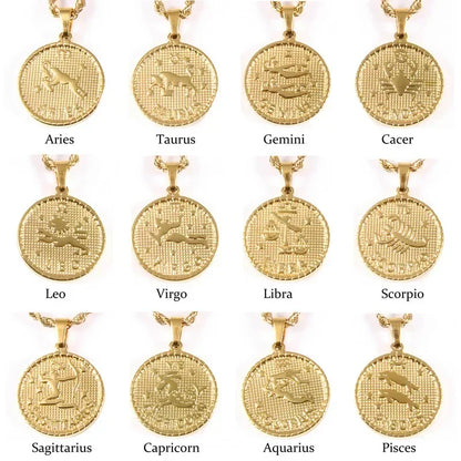 Gold Zodiac Medallion Charm