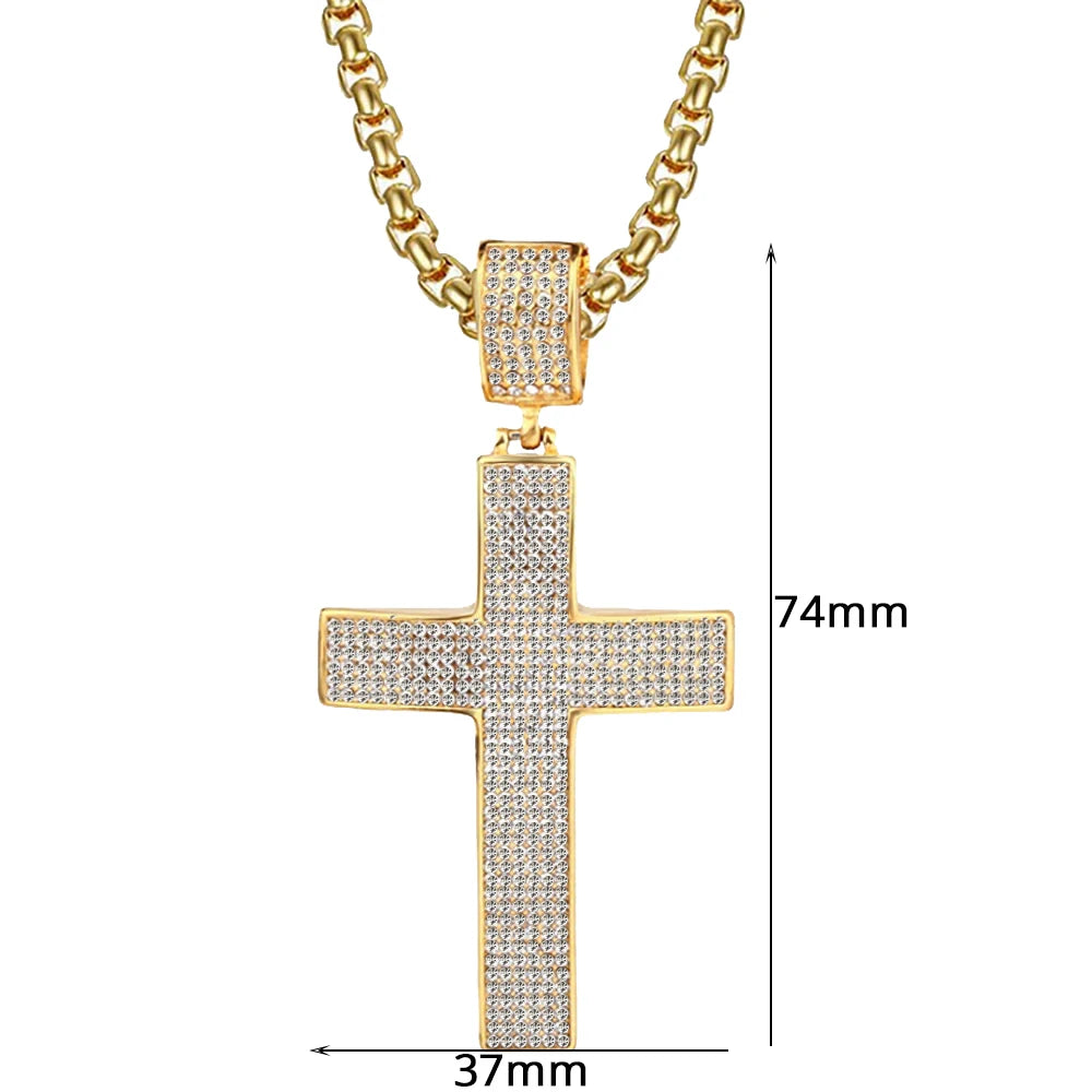 XL Full Paved Cross Charm