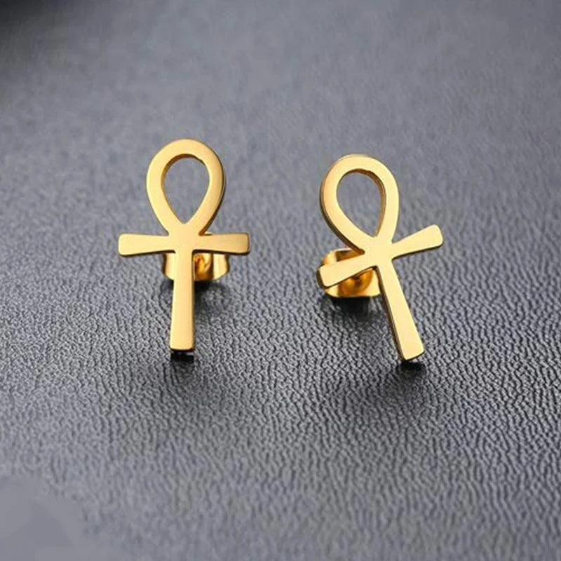 Ankh Stud Earrings