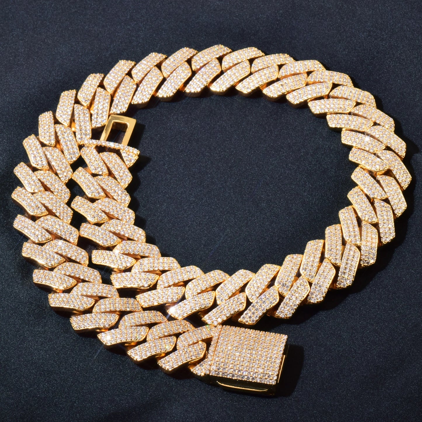 20mm 3-Row Full Pave Miami Cuban Link