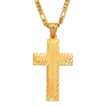 Riveted Gold Cross Charm