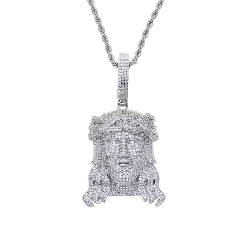 Full Pave Multicolor Jesus Piece