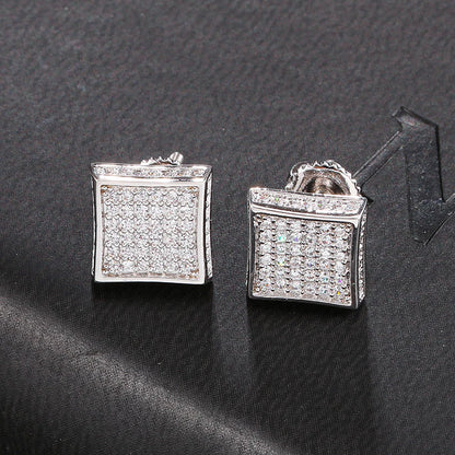 9mm Full Pave Square Stud