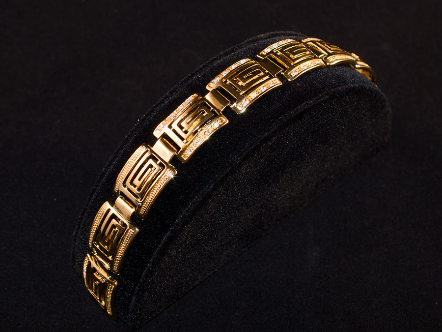 Gold Designer Iced "G" Bracelet - All4Gold.com