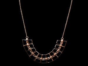 Black & Rose Gold Onyx Glamour Necklace - All4Gold.com