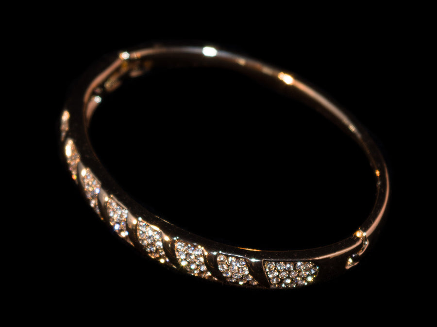 14K Gold Solid Crystal Bracelet - All4Gold.com