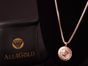 Rose Gold Micro Pave Medusa Head Pendant + Necklace - All4Gold.com