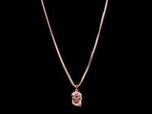 Rose Gold Jesus Piece + Necklace - All4Gold.com