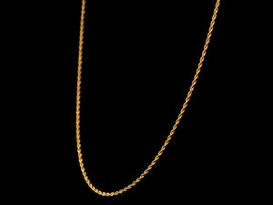 18K Gold 2mm Rope Necklace - All4Gold.com