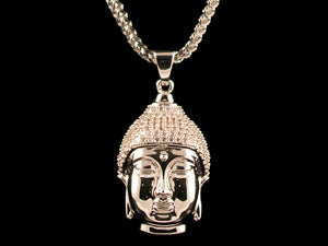 White Gold Buddha Pendant - All4Gold.com