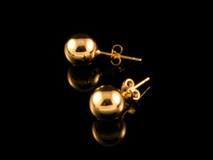18K Gold Ball Stud Earrings - All4Gold.com