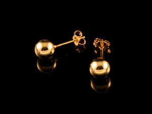 18K Gold Ball Stud Earrings - All4Gold.com