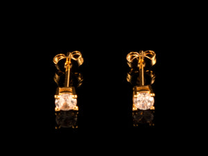18K Gold CZ Stud Earrings - All4Gold.com