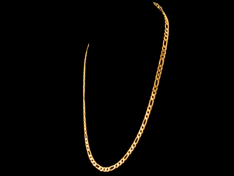 18K Gold 5mm Classic Figaro - 22 Inch - All4Gold.com