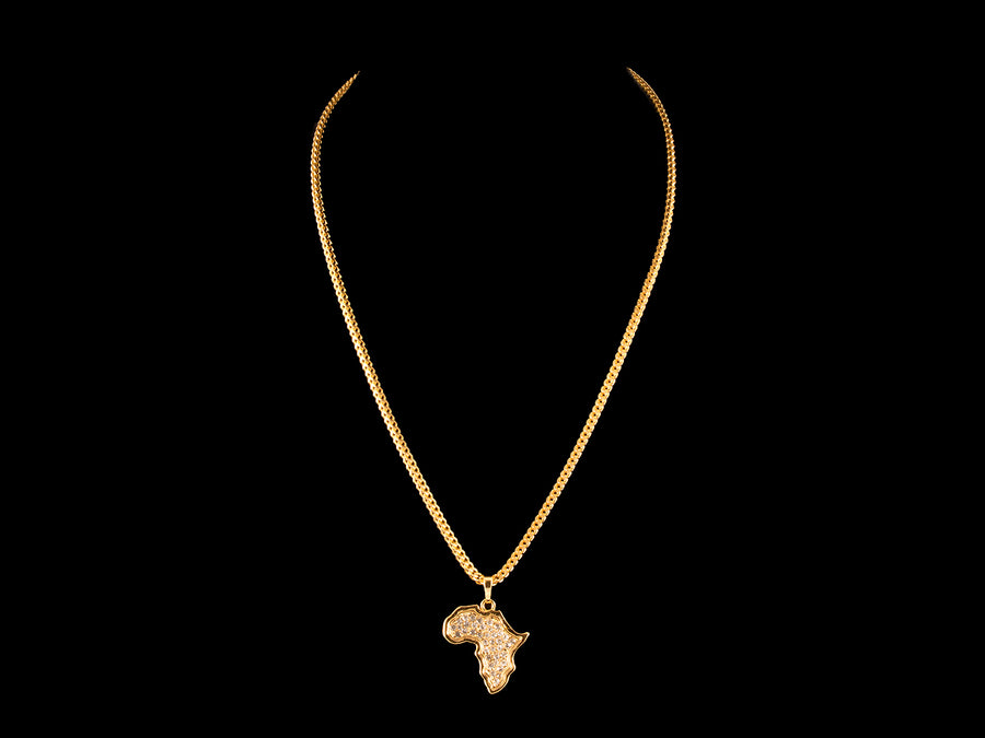 Gold Paved Africa Charm