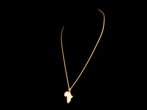 18K Gold Iced Africa Charm