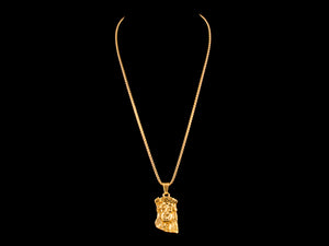 18K Gold Solid Jesus Piece & Chain